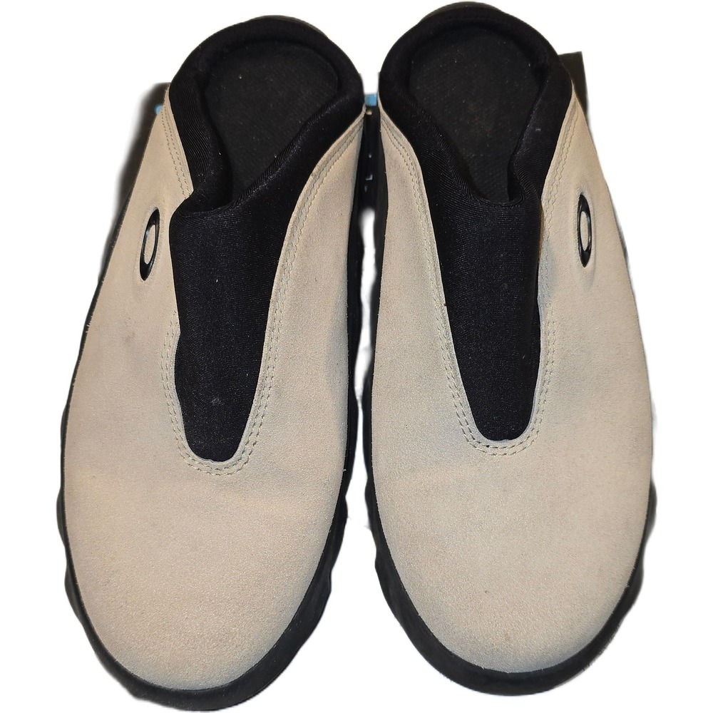 Oakley Flesh Mules Sand Black Suede Neoprene Slip On Shoes Womens 7 RN 96548